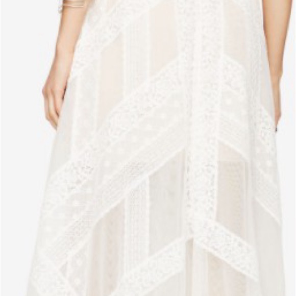 BCBG Max Azria Lace and Tulle kerchief Maxi Dress 4 - Picture 6 of 7